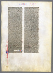 Leaf with the end of I Esadras (Nehemiah), and the beginning of II Esadras Catalogue 25, Bible 'G'