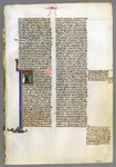 Leaf with the end of a prologue to, and the beginning of, Luke Catalogue 6, Bible 'A' by University of South FloridaTampa Campus Library