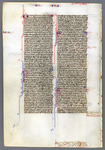 Leaf with the end of the Second Epistle of Paul to the Thessalonians, and the prologue to and beginning of the First Epistle of Paul to Timothy Catalogue 12, Bible 'A' by University of South FloridaTampa Campus Library