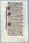 Leaf with ending of prime, all of terce, and opening to sext, hours of the holy spirit, S. Netherlands, Bruges Catalogue 16 by University of South FloridaTampa Campus Library