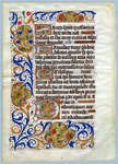 Leaf ending prime and opening terce, hours of the virgin, France, Rheims Catalogue 9 by University of South FloridaTampa Campus Library