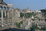 Temple of Saturn (in foreground) and Colosseum (in background)