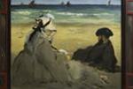 On the Beach: Mme E. Manet, EugFne Manet (wife and brother of the painter)