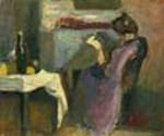 Woman Reading in a Violet Robe