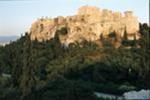 Panorama of Athens from Areopagus Rock at sunset