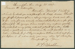 Letter from D.F. Blackburn M.D. to Francis H. Ederington Containing Recipe by D.F. Blackburn M.D.