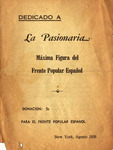 Pamphlet - España, cover by Leopoldo González, Dolores Ibárruri, Roland Manteiga, and Popular Fronts