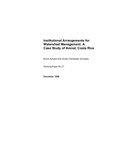 Institutional arrangements for watershed management: A case study of Arenal, Costa Rica