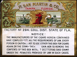 A Cigar label for P. San Martin and Company.