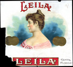 The Cigar label "Leila" made for the Miguel Suarez Cigar Company.