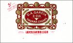 A D.A. Garcia  cigar label in a proof book made by F. Garcia and Bros.