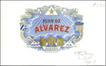 The Flor de Alvarez cigar label of the Marcellino Perez Cigar Company.