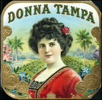The Donna Tampa cigar label for Alvarez-Valdez and Company.