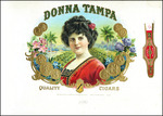 The Inner lid label of Donna Tampa a cigar label for Alvarez-Valdez and Company.