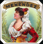 The Flor de Menendez outer label for the Manuel menendez Cigar Company.