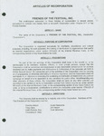 Articles of Incorporation of the Friends of the Festival, Inc., January 18, 2000