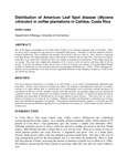 Distribution of American Leaf Spot disease (Mycena citricolor) in coffee plantations in Cañitas, Costa Rica