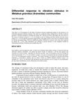 Differential response to vibration stimulus in Metabus gravidus (Araneidae) communities