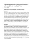Effect of fragment size on non-volant mammals in La Cruz and Monteverde, Costa Rica