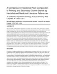 A comparison in medicinal plant composition of primary and secondary growth stands by herbalist and medicinal literature references