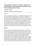 Anti-predator behavior of birds in response to call playbacks of the barred-forest-falcon and white-breasted wood-wren