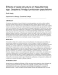 Effects of caste structure on Nasutitermes spp. (Isoptera) hindgut protozoan populations