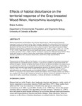 Effects of habitat disturbance on the territorial response of the gray-breasted Wood-Wren, Henicorhina leucophrys