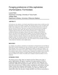 Foraging preference of Atta cephalotes (Hymenoptera: Formicidae)