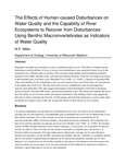 The effects of human-caused disturbances on water quality and the capability of river ecosystems to recover from disturbances: using benthic macroinvertebrates as indicators of water quality