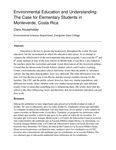 Environmental education and understanding: The case for elementary students in Monteverde, Costa Rica