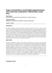 Sugar concentrations, hummingbird aggressiveness, and community composition in Monteverde, Costa Rica