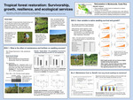 Tropical forest restoration: Survivorship, growth, resilience, and ecological services [poster] by Debra Hamilton, Timothy Parshall, and Katherine Johnson