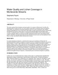Water quality and lichen coverage in Monteverde streams