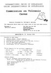 UIS Commission on Volcanic Caves Newsletter, No. 21, October 1998