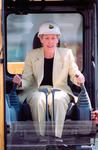 President Betty Castor on construction equipment by University of South Florida