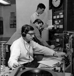 Student news broadcasters at WUSF radio, c.1970 by University of South Florida