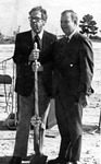 Provost Carl Riggs and Interim President William Reece Smith, Jr. at Sun Dome groundbreaking