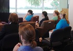 Audience at Faculty Research Lightning Talks, April 23, 2015, L by University of South Florida St. Petersburg. Nelson Poynter Memorial Library
