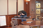 Andrew Babson Checks Sound System, 2016 Qualitative Report Conference, Davie, Florida by Charles Vanover