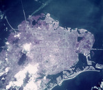 Aerial photograph of St. Petersburg showing Boca Ciega Bay