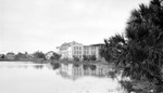 1919 St. Petersburg High School side view seen from Mirror Lake; neighboring houses by Francis G. Wagner and Nelson Poynter Memorial Library