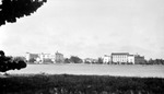 1919 St. Petersburg High School seen from Mirror Lake; large building to the west by Francis G. Wagner and Nelson Poynter Memorial Library