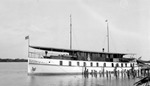 Boat named Conewago docked, undeveloped land in background by Francis G. Wagner and Nelson Poynter Memorial Library