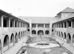 Courtyard of Masonic Home, fountain by Francis G. Wagner and Nelson Poynter Memorial Library