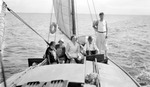 Mattie, unknown thin old woman in flowered dress, Irma, Octavus?, unknown man on sailboat by Francis G. Wagner and Nelson Poynter Memorial Library