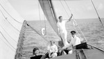 Irma, unknown man, unknown woman, Francis on sailboat by Francis G. Wagner and Nelson Poynter Memorial Library