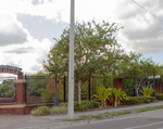 Fenced Landscaping Along Roadway Near Interstate 4, Tampa, Florida