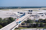 Tampa International Airport, Tampa, Fla., view from shuttle bridge, looking toward airside terminal by Sape A Zylstra